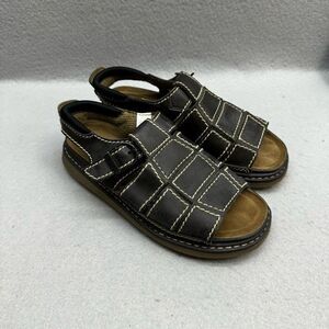 Wolfe Island Womens Brown Leather Fisherman Y2K Strap Chunky Sandals Size 6